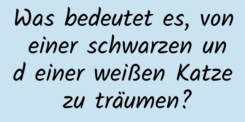 Was bedeutet es, von einer schwarzen und einer weißen Katze zu träumen?