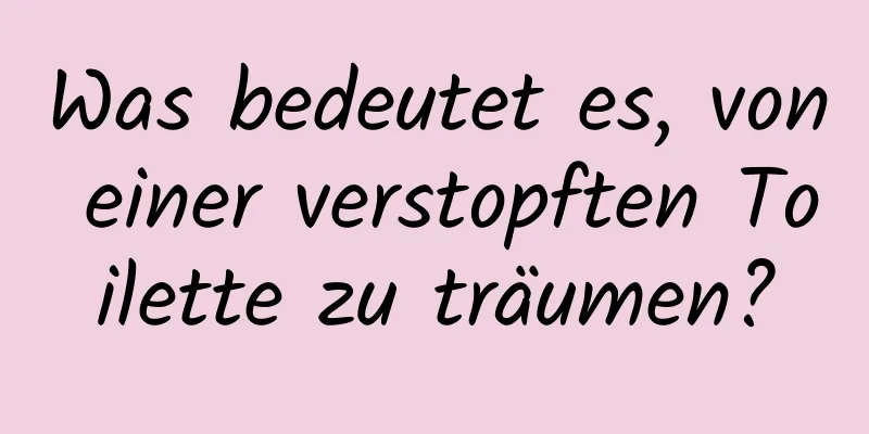 Was bedeutet es, von einer verstopften Toilette zu träumen?