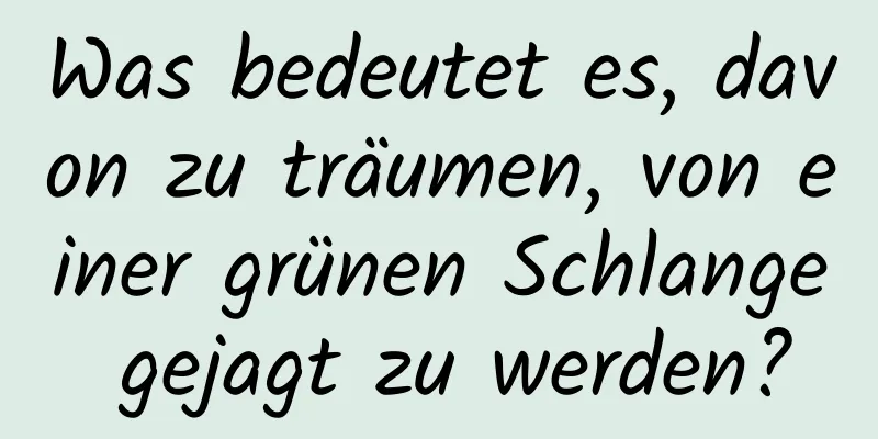 Was bedeutet es, davon zu träumen, von einer grünen Schlange gejagt zu werden?