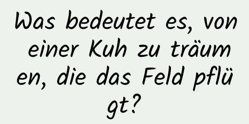 Was bedeutet es, von einer Kuh zu träumen, die das Feld pflügt?