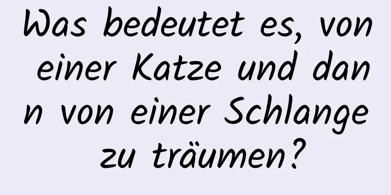 Was bedeutet es, von einer Katze und dann von einer Schlange zu träumen?