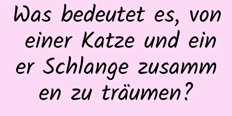 Was bedeutet es, von einer Katze und einer Schlange zusammen zu träumen?