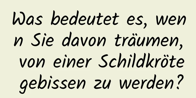 Was bedeutet es, wenn Sie davon träumen, von einer Schildkröte gebissen zu werden?