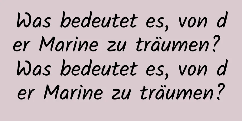 Was bedeutet es, von der Marine zu träumen? Was bedeutet es, von der Marine zu träumen?