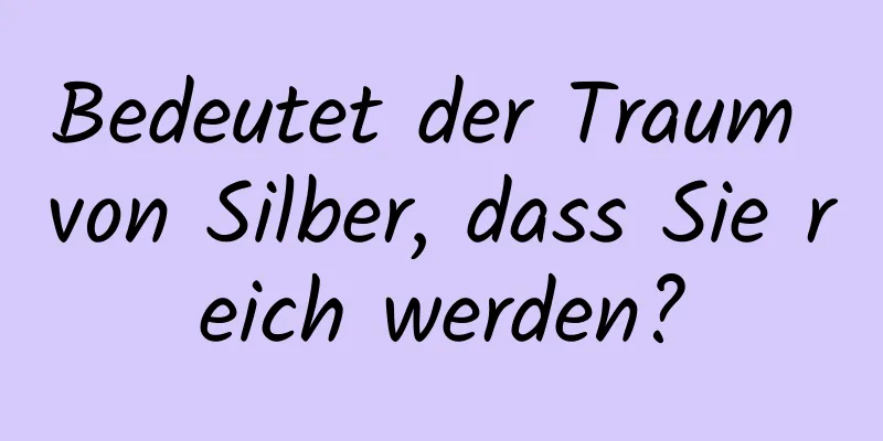 Bedeutet der Traum von Silber, dass Sie reich werden?