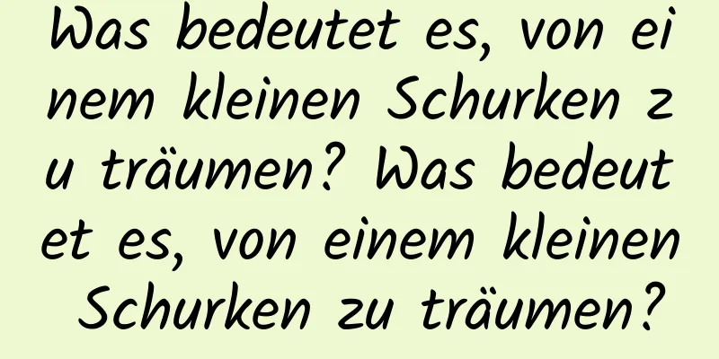 Was bedeutet es, von einem kleinen Schurken zu träumen? Was bedeutet es, von einem kleinen Schurken zu träumen?