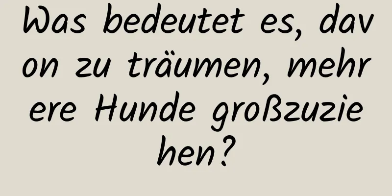 Was bedeutet es, davon zu träumen, mehrere Hunde großzuziehen?