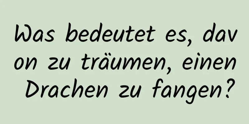 Was bedeutet es, davon zu träumen, einen Drachen zu fangen?