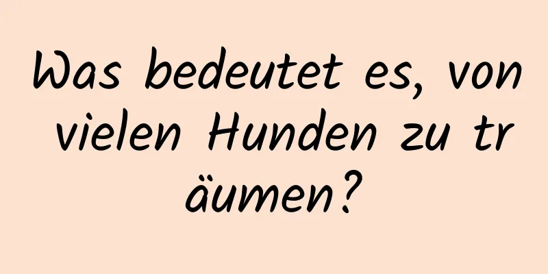 Was bedeutet es, von vielen Hunden zu träumen?