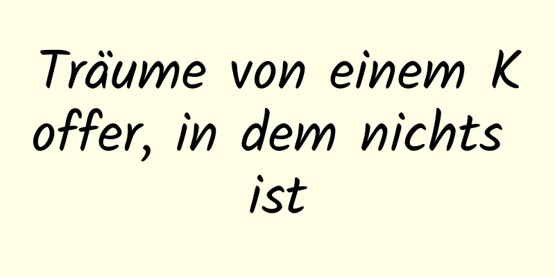 Träume von einem Koffer, in dem nichts ist