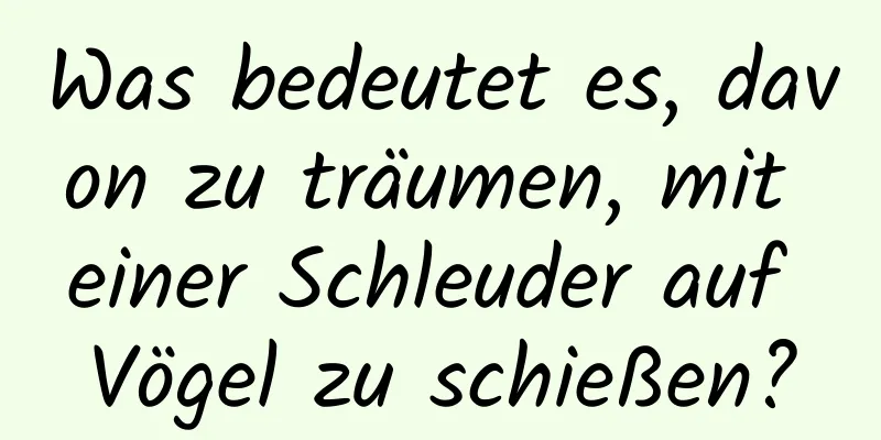 Was bedeutet es, davon zu träumen, mit einer Schleuder auf Vögel zu schießen?