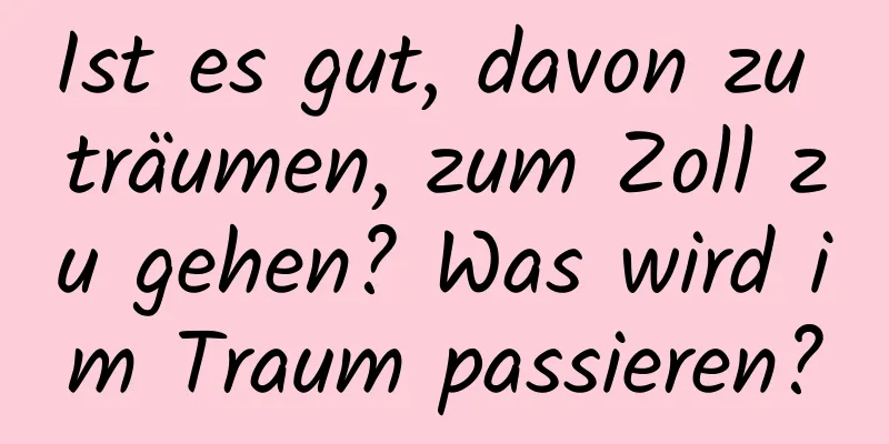 Ist es gut, davon zu träumen, zum Zoll zu gehen? Was wird im Traum passieren?