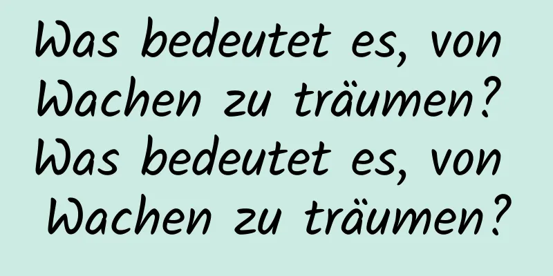 Was bedeutet es, von Wachen zu träumen? Was bedeutet es, von Wachen zu träumen?