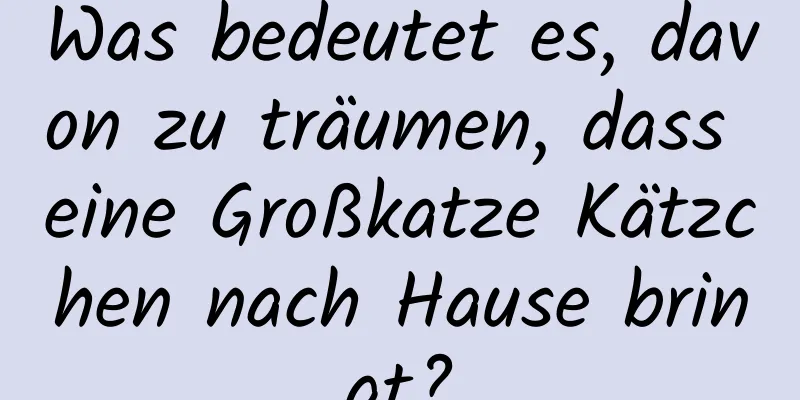 Was bedeutet es, davon zu träumen, dass eine Großkatze Kätzchen nach Hause bringt?