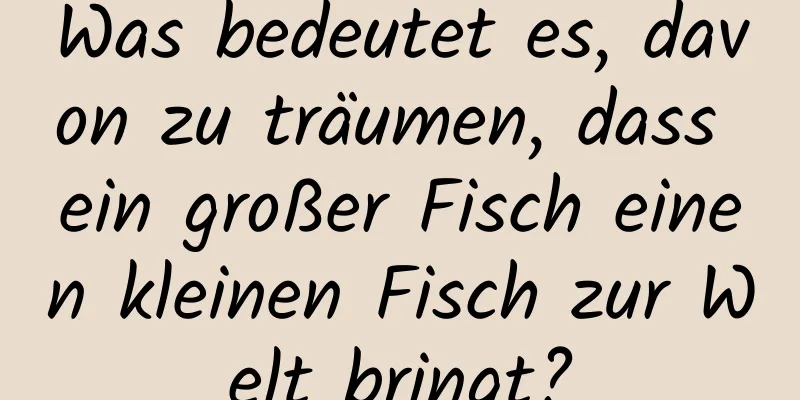 Was bedeutet es, davon zu träumen, dass ein großer Fisch einen kleinen Fisch zur Welt bringt?