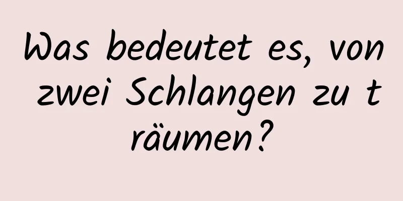 Was bedeutet es, von zwei Schlangen zu träumen?