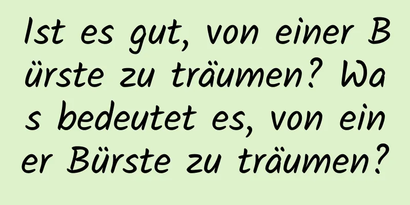 Ist es gut, von einer Bürste zu träumen? Was bedeutet es, von einer Bürste zu träumen?