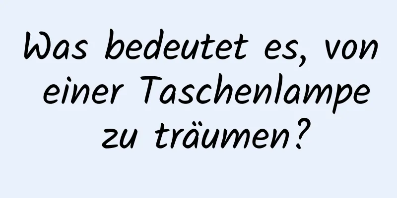 Was bedeutet es, von einer Taschenlampe zu träumen?