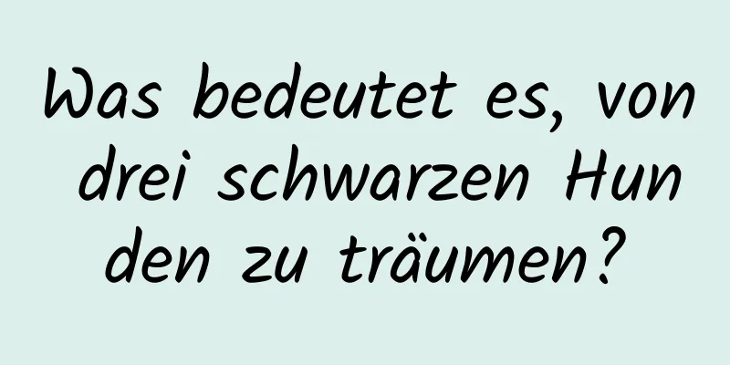 Was bedeutet es, von drei schwarzen Hunden zu träumen?