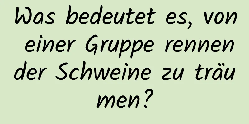 Was bedeutet es, von einer Gruppe rennender Schweine zu träumen?