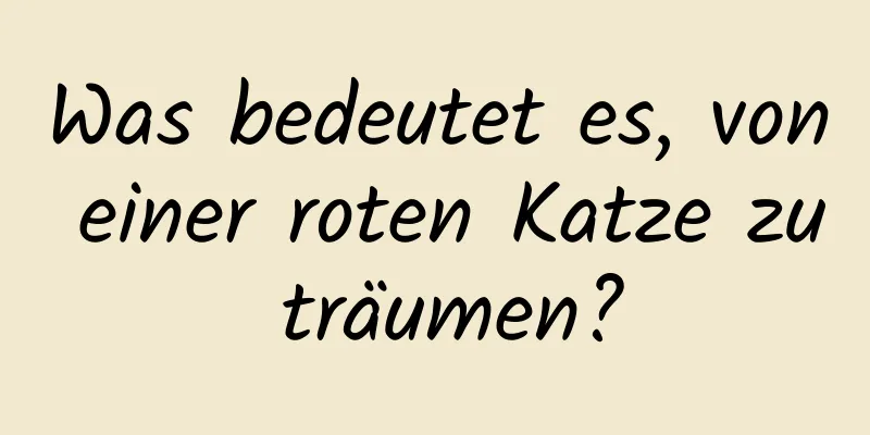 Was bedeutet es, von einer roten Katze zu träumen?