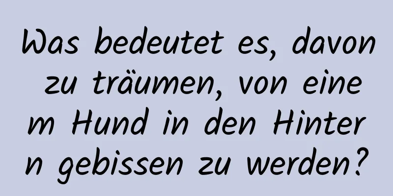 Was bedeutet es, davon zu träumen, von einem Hund in den Hintern gebissen zu werden?