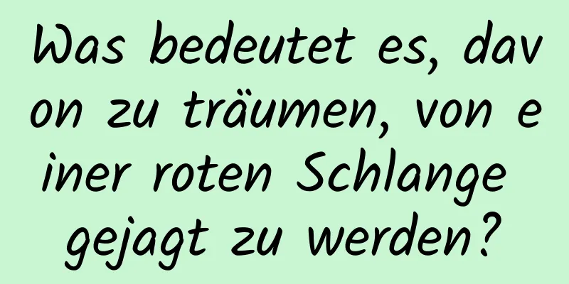 Was bedeutet es, davon zu träumen, von einer roten Schlange gejagt zu werden?