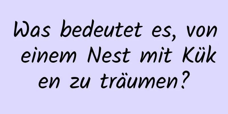 Was bedeutet es, von einem Nest mit Küken zu träumen?