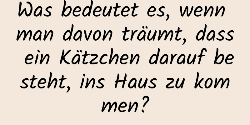 Was bedeutet es, wenn man davon träumt, dass ein Kätzchen darauf besteht, ins Haus zu kommen?