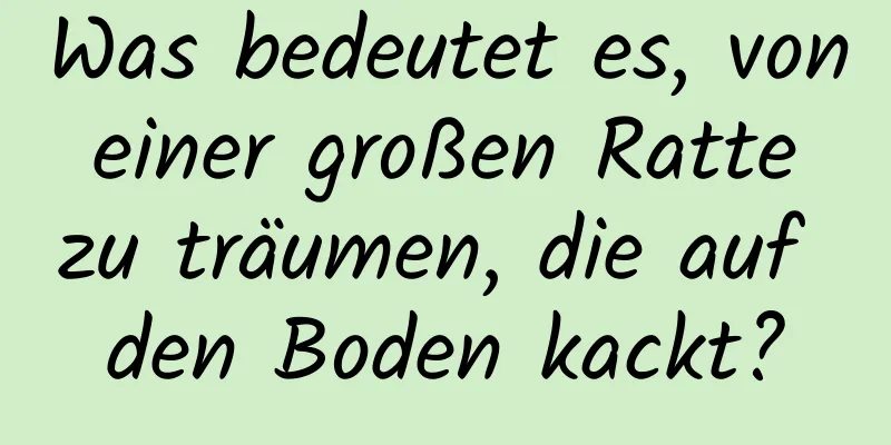 Was bedeutet es, von einer großen Ratte zu träumen, die auf den Boden kackt?