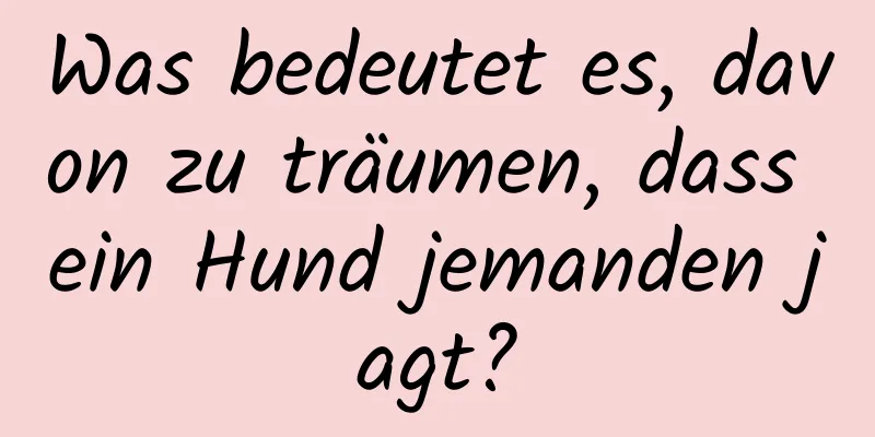 Was bedeutet es, davon zu träumen, dass ein Hund jemanden jagt?