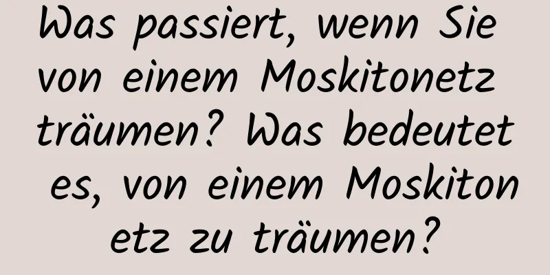 Was passiert, wenn Sie von einem Moskitonetz träumen? Was bedeutet es, von einem Moskitonetz zu träumen?