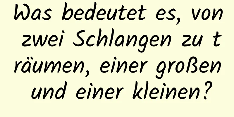 Was bedeutet es, von zwei Schlangen zu träumen, einer großen und einer kleinen?