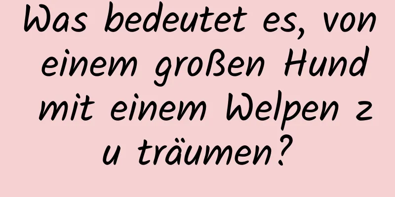 Was bedeutet es, von einem großen Hund mit einem Welpen zu träumen?