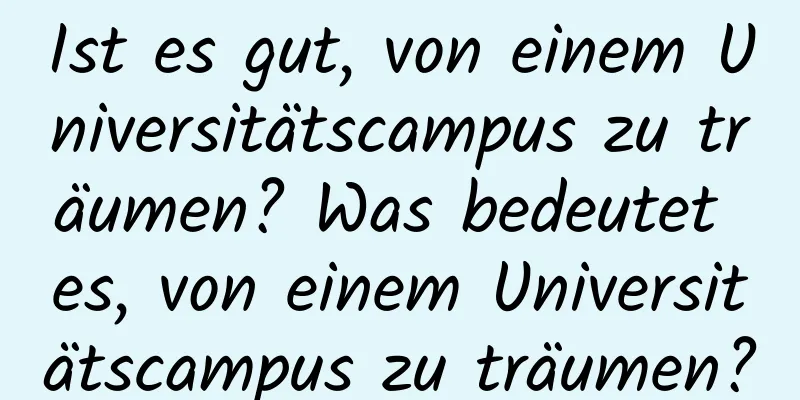 Ist es gut, von einem Universitätscampus zu träumen? Was bedeutet es, von einem Universitätscampus zu träumen?