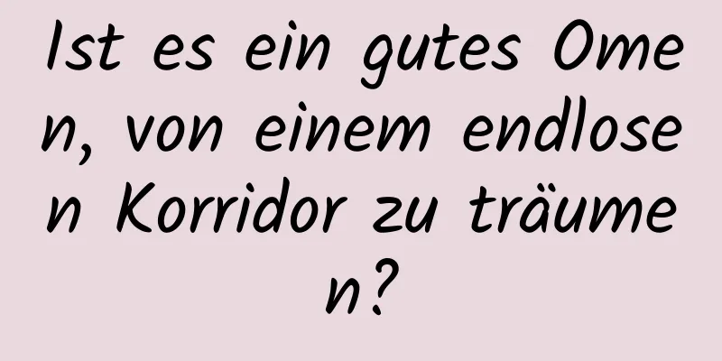 Ist es ein gutes Omen, von einem endlosen Korridor zu träumen?