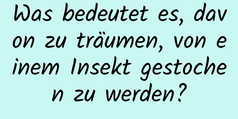 Was bedeutet es, davon zu träumen, von einem Insekt gestochen zu werden?