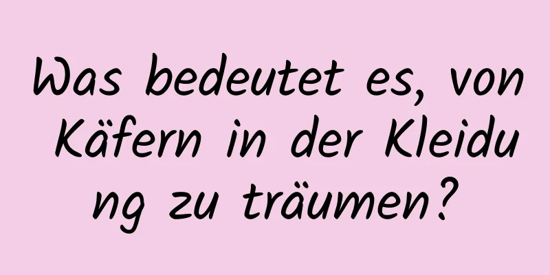 Was bedeutet es, von Käfern in der Kleidung zu träumen?