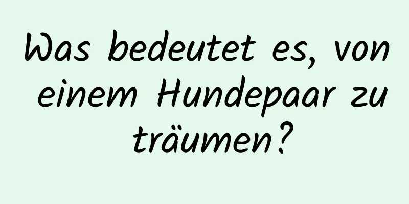 Was bedeutet es, von einem Hundepaar zu träumen?