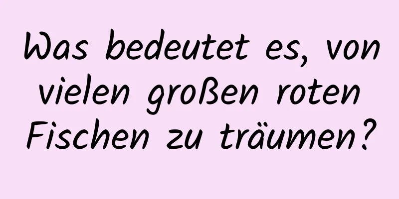 Was bedeutet es, von vielen großen roten Fischen zu träumen?
