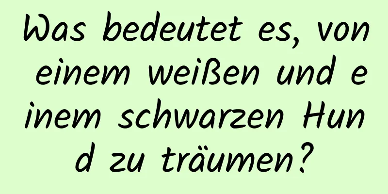 Was bedeutet es, von einem weißen und einem schwarzen Hund zu träumen?