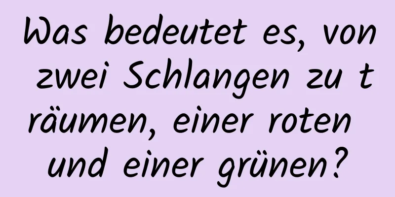 Was bedeutet es, von zwei Schlangen zu träumen, einer roten und einer grünen?