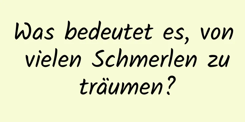 Was bedeutet es, von vielen Schmerlen zu träumen?