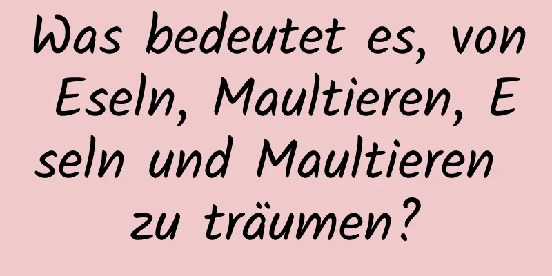 Was bedeutet es, von Eseln, Maultieren, Eseln und Maultieren zu träumen?