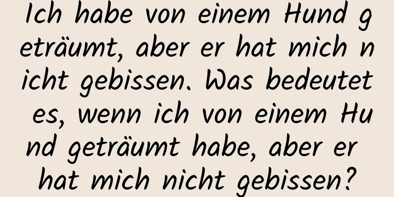 Ich habe von einem Hund geträumt, aber er hat mich nicht gebissen. Was bedeutet es, wenn ich von einem Hund geträumt habe, aber er hat mich nicht gebissen?