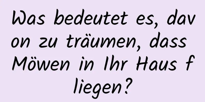 Was bedeutet es, davon zu träumen, dass Möwen in Ihr Haus fliegen?