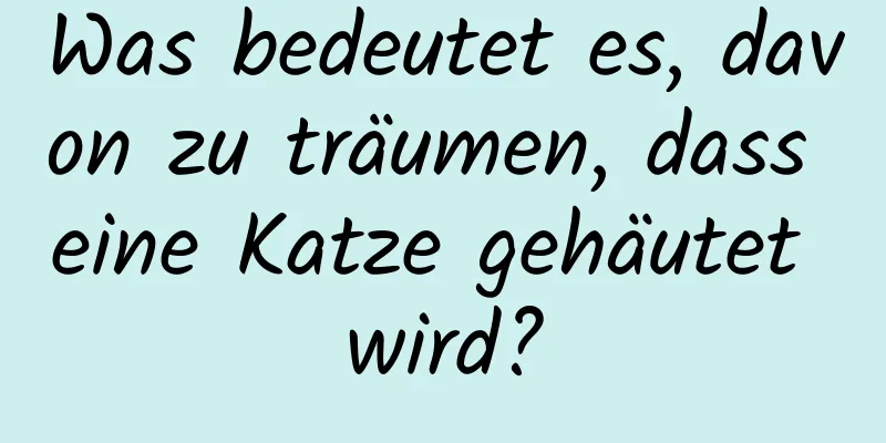 Was bedeutet es, davon zu träumen, dass eine Katze gehäutet wird?