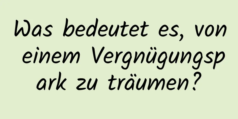 Was bedeutet es, von einem Vergnügungspark zu träumen?