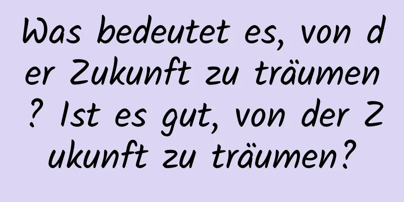 Was bedeutet es, von der Zukunft zu träumen? Ist es gut, von der Zukunft zu träumen?