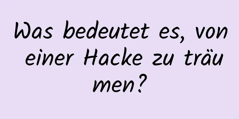 Was bedeutet es, von einer Hacke zu träumen?